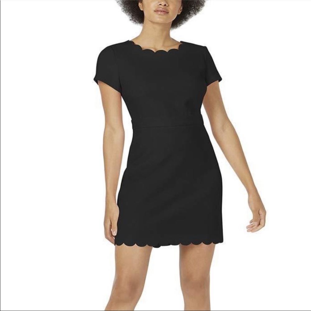 Maison Jules Scalloped Fit & Flare Dress